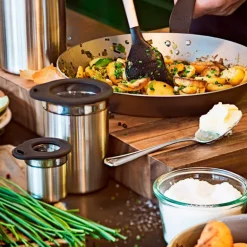 Oppbevaringsboks 10 cl 5x6,5 cm stål/klar/svart