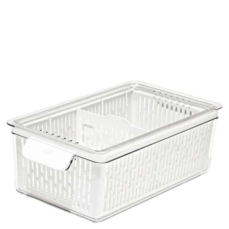 Oppbevaringsboks til kjøleskap 32x12 cm klar/hvit