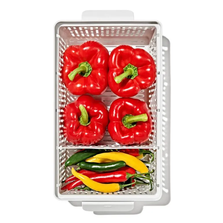 Oppbevaringsboks til kjøleskap 32x12 cm klar/hvit