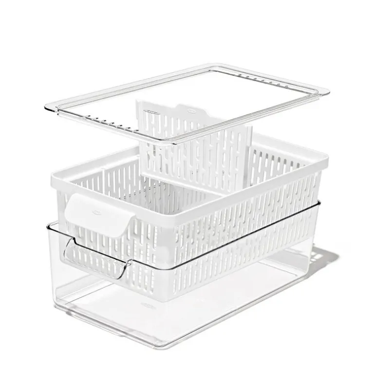 Oppbevaringsboks til kjøleskap 32x12 cm klar/hvit