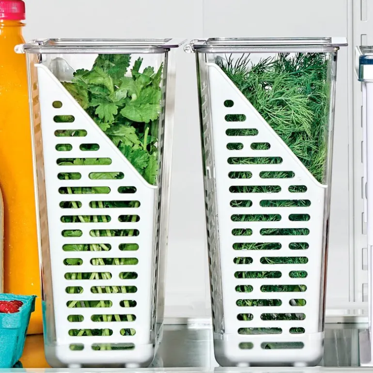 Oppbevaringsboks til kjøleskap 15,5x23 cm klar/hvit