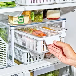 Oppbeveringsboks til kjøleskap 37x9,5 cm klar/hvit