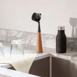 Oppvaskbørste 23 cm eik/svart