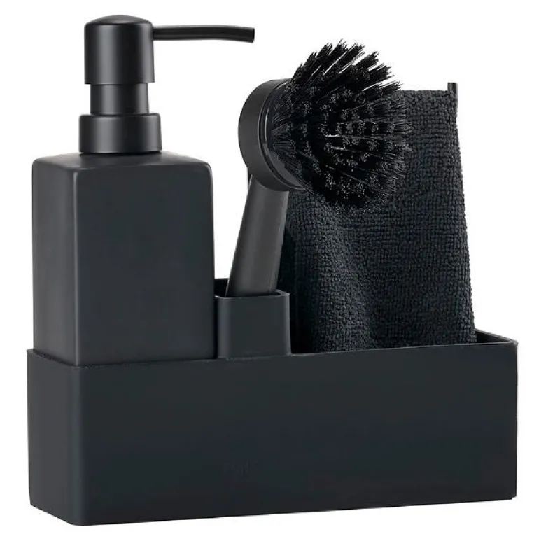 Oppvasksett m/kjøkkenklut svart