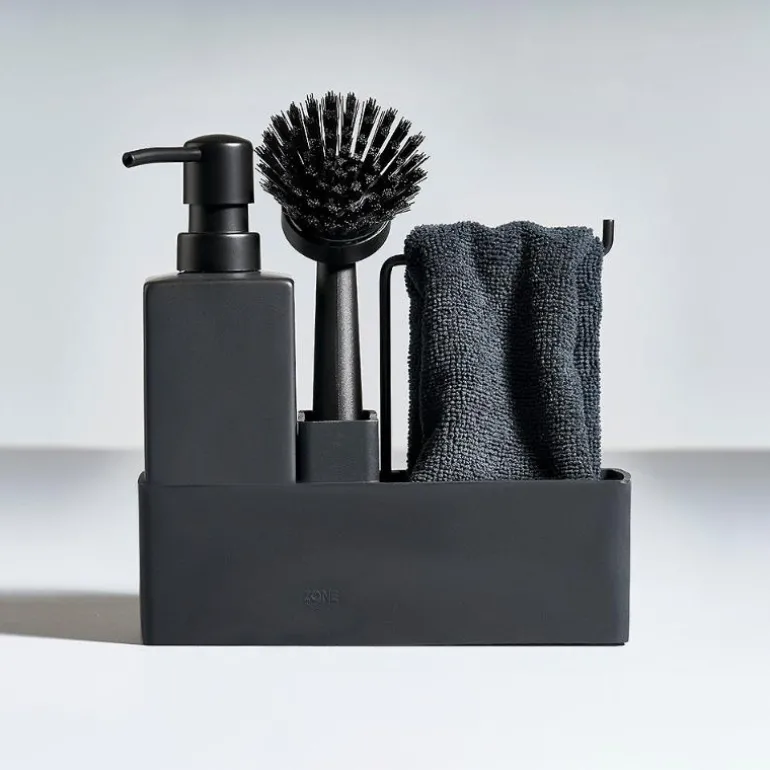 Oppvasksett m/kjøkkenklut svart