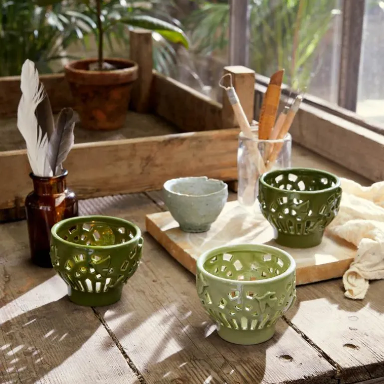 Orangery telyslykt 9,5 cm green garden