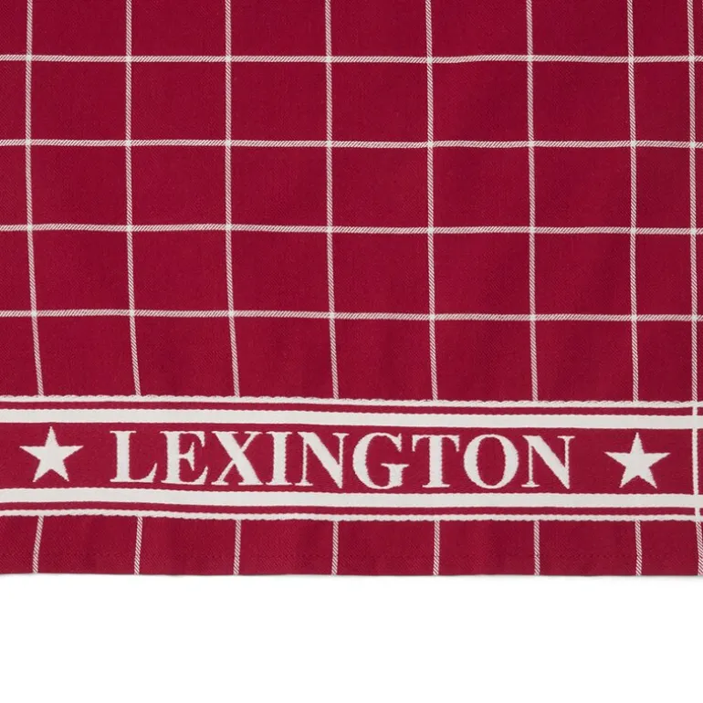 Organisk kjøkkenhåndkle bomull 50x70 cm rød/hvit