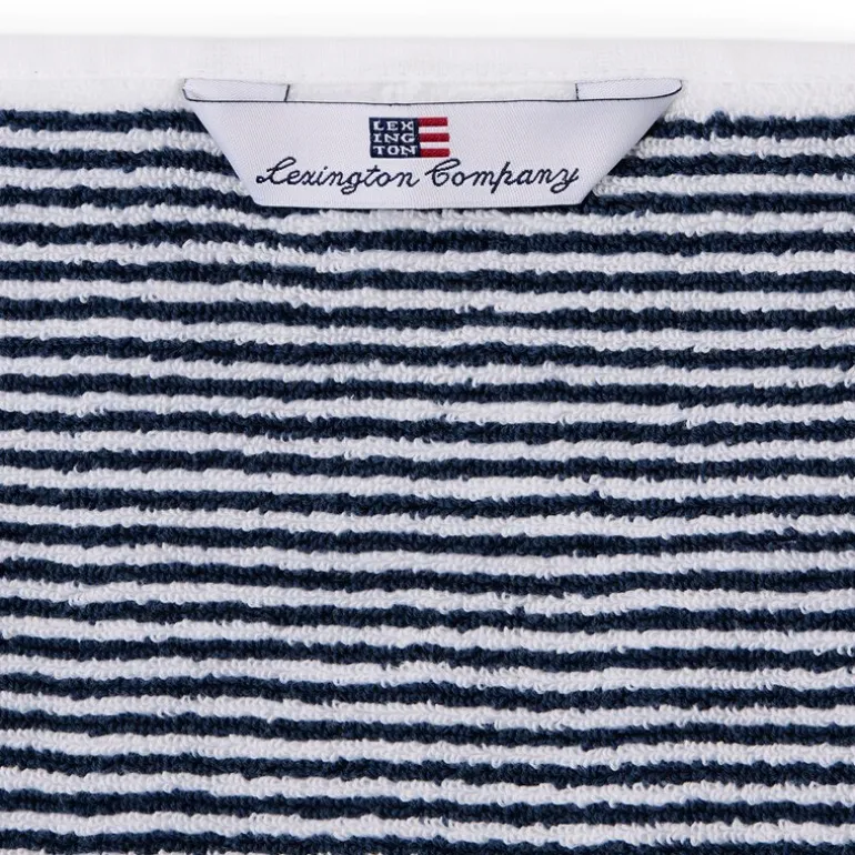 Original håndkle 30x50 cm stripet hvit/navy