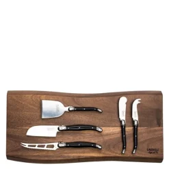 Ostekniver og skjærebrett 6 deler svart