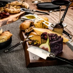 Ostekniver og skjærebrett 6 deler svart