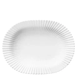 Oval dypt serveringsfat 25 cm hvit