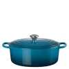 Oval støpejernsgryte 31 cm deep teal