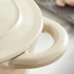 Oval støpejernsgryte 29 cm 3L krem