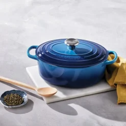 Oval støpejernsgryte 6,3L 31 cm azure