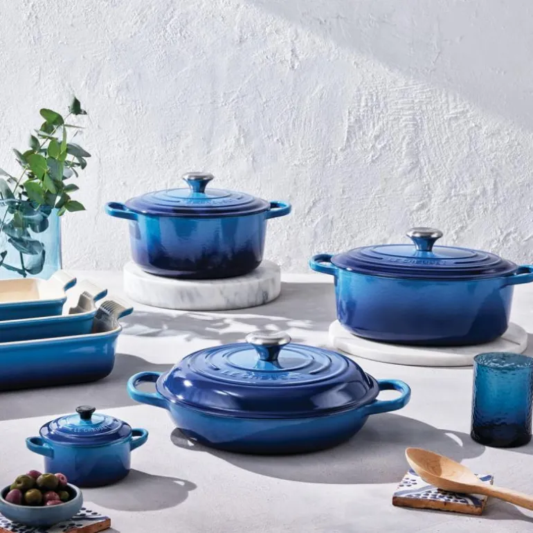 Oval støpejernsgryte 6,3L 31 cm azure