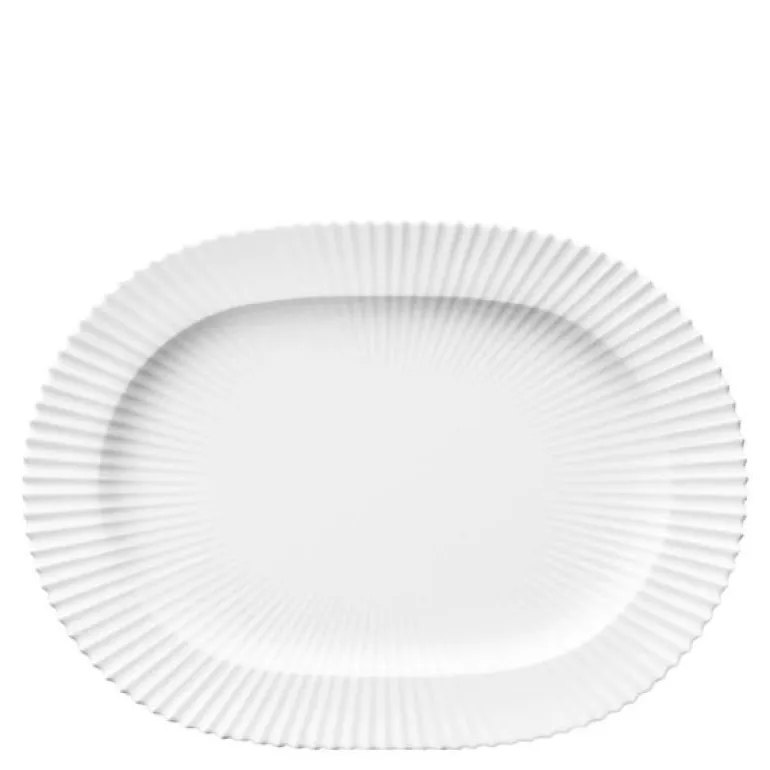 Ovalt serveringsfat 33 cm hvit