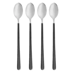 Ox lang skje 19,5 cm 4 stk svart/sølv