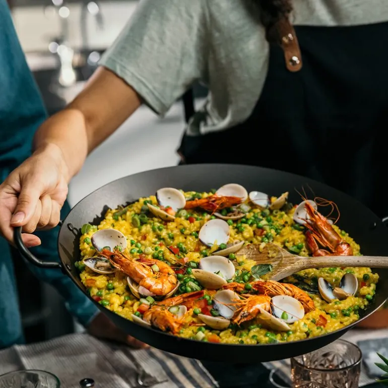 Paellapanne i kullstål 28 cm