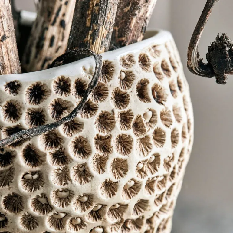 Pan vase 29 cm beige