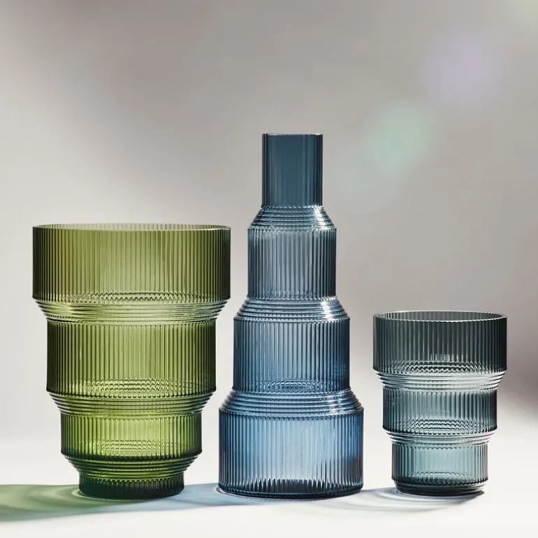 Pavilion vase 35 cm blå