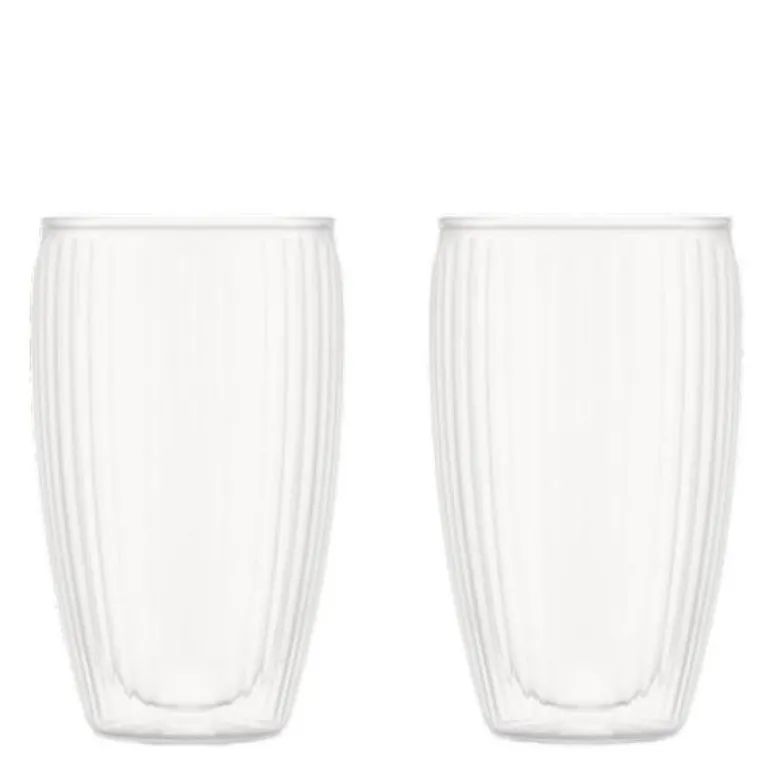 Pavina glass 45 cl 2 stk klar med riller