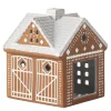 Pepperkakehus lyshus julestall 11,5 cm brun