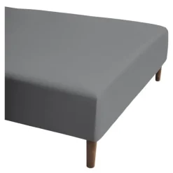 Percale laken til rammemadrass 90x30x210 cm grå