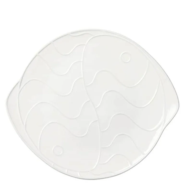 Pesce tallerken fisk 30,6x34,6 cm hvit