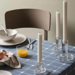 Petra lysestake 8 cm klart glass