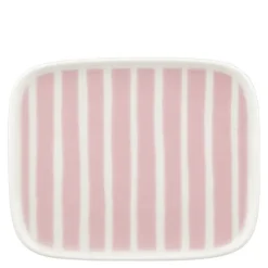 Piccolo asjett rektangulær 15x12 cm hvit/rosa