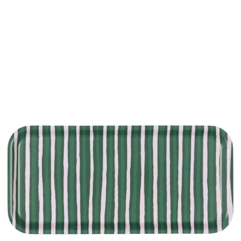 Piccolo serveringsbrett 27,5x13,5 cm grønn/rosa