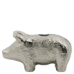 Pig lysestake 8,5 cm antikksølv