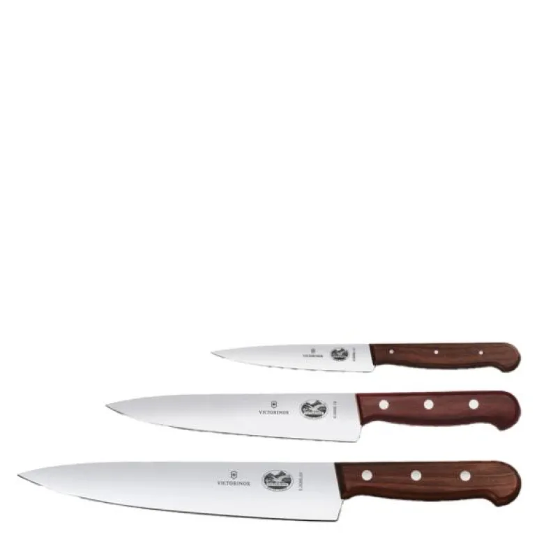 Pine knivsett 3 deler brun