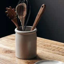 Pion krukke 15x11,5 cm grå/hvit