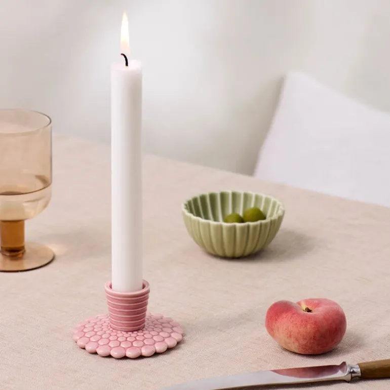 Pipanella lysestake 4,5 cm bubble lines dusty rose