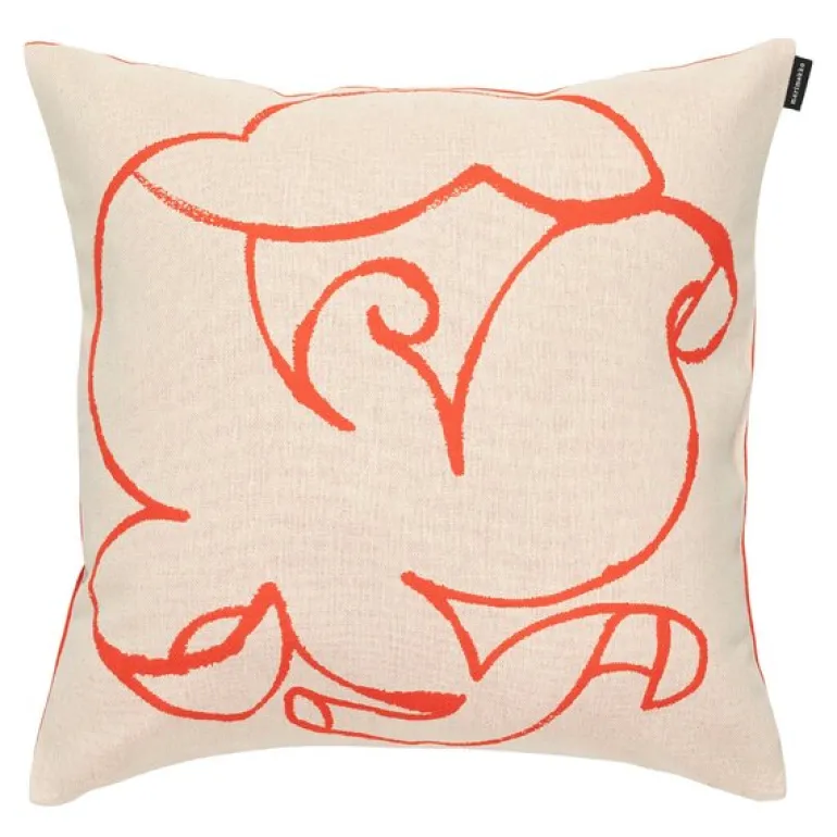 Pistilla putetrekk 46x46 cm hvit/tomat rød