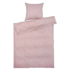 Pleasantly sengetøy 140x200 cm lys blå/rose