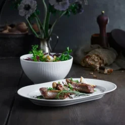 Plissé serveringsfat ovalt 36x25 cm