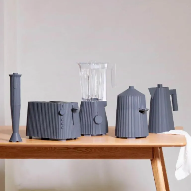 Plissé sitruspresse grå