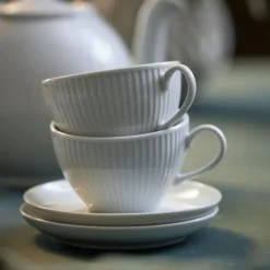 Plissé skål til kopp 18 cl hvit