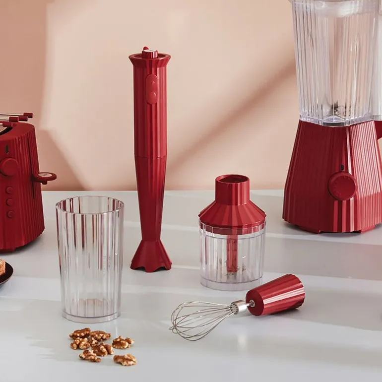 Plissé stavmikser rød