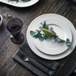 Plissé tallerken flat 20 cm hvit