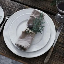 Plissé tallerken flat 26 cm hvit