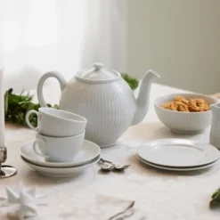 Plissé tekanne 1,5L hvit