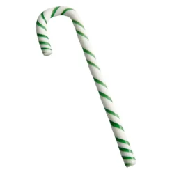 Polka glassdekorasjon 17 cm hvit/grønn