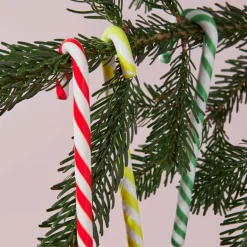 Polka glassdekorasjon 17 cm hvit/grønn