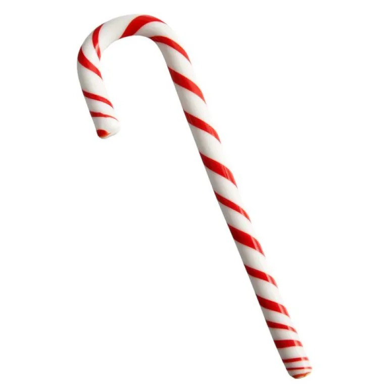 Polka glassdekorasjon 10 cm hvit/rød