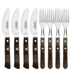 Polywood pizzasett 8 deler mørk brun