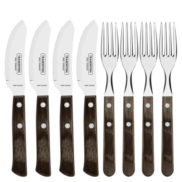 Polywood pizzasett 8 deler mørk brun