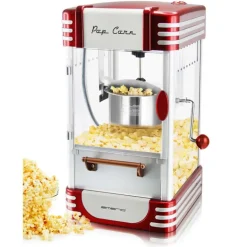 Popcornmaskin 50 g POM-120650 retro rød